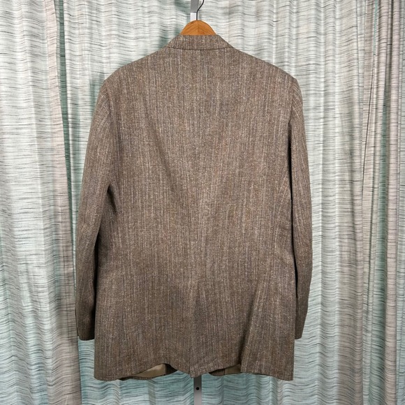 Christopher Hart Brown Tweed Blazer Mens 38R Sport Coat Jacket Textured - Picture 2 of 8
